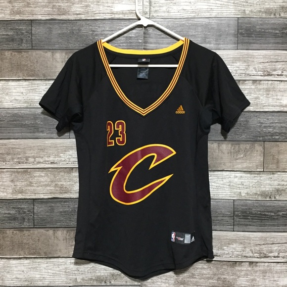 Adidas Lebron James Cavaliers Shirt Jersey Women’s L Black NBA For Her - Picture 3 of 8